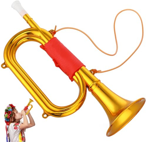 Angoily Children S Bugle Horn Kids Toys Plastic Trumpet Prop for Stage Performance Early Education Musical Tool Press Button Noisemaker Toy for Toddlers Role Play and Party Gatherings