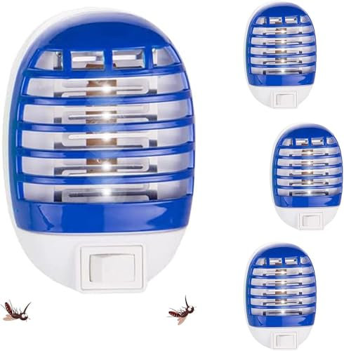 Lampada Antizanzare Elettrica, Insetti Zanzare, Zanzariera Elettrica con Luce, Antizanzare per Giardino per Casa Giardino Interno Esterno Cucina Soggiorno, Insetti Zanzare, Mosca(4 Pack)