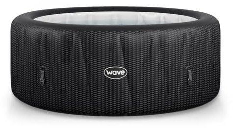 Wave Atlantic, vasca idromassaggio gonfiabile per 6 persone, riscaldatore ecologico integrato, sistema di massaggio Aquajet 130, protezione antigelo, installazione rapida in 15 minuti, rattan ardesia