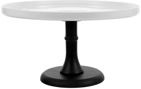 Alipis Vassoio Per Torte in Ceramica e Legno Alzata Decorativa Per Dessert Porta Torta Resistente Base Alta Adatto Per Feste e Esposizione Di Dolci