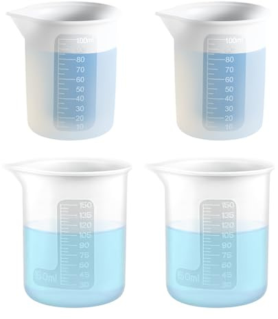 4 Stück Waschmittel Dosierhilfe,2Waschkugel für Flüssigwaschmittel,Silikon Messbecher,Fassungsvermögen 150 ml,100ml,für Flüssigwaschmittel,Heimwerker Basteln, DIY-Bastel,Wachsen,Küche