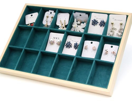 BUBEFSKD Bandeja de madera robusta con accesorios espaciales para organizar y exhibir remolques organización diaria de la colección de joyas de almacenamiento