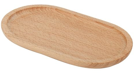 1 PcsWooden Serving Platters, Wood Serving Trays, Oval Charcuterie Boards, Wooden Trays for Display, Wooden Plates for Food Snack Board, Dinner Appetizer Cheese Platter, 7.9 x 4.6 x 0.6 In