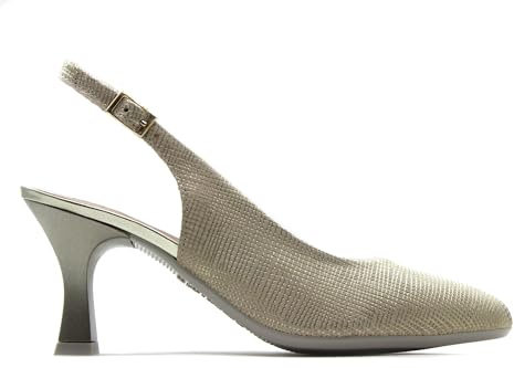 Pitillos - Zapato clásico de salón Destalonado con Puntera Fina,tacón Fino,de Piel,Suela de Goma,Hebilla para: Mujer
