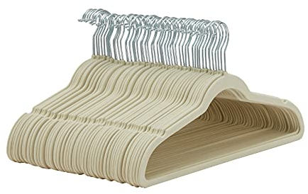 Amazon basics smala och halkfria klädhängare för skjortor/kostym/kostym – 50-pack, elfenbensfärg