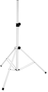OMNITRONIC BS-2 EU Boxenhochständer weiß | Hohes Boxenstativ, von 117-205 cm ausfahrbar und bis 50 kg belastbar