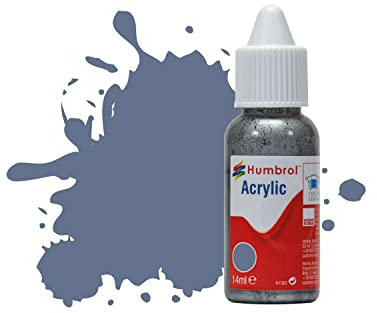 Humbrol Acrylic Paint DB0096 No 96 RAF Blue Matt | Matt (14ml), Acrylic Paints for Models, Plastic, Metal, Wood, Glass, Ceramics and More, Touch Up Coat