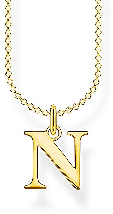 THOMAS SABO Halskette Buchstabe N vergoldetes Silber KE2023-413-39