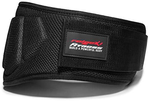 Raigeki Fitness Gewichthebergürtel (+ Trainingspläne) Fitnessgürtel für Bodybuilding, Krafttraining, Gewichtheben und Crossfit Training - Weightlifting Belt für Damen und Herren