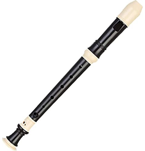 YHRJ Blockflöten 8-Loch deutsch/barocke Sopranblockflöte, Leicht zu erlernende Flöte Diskant C, Geschenk für Anfänger, Aufbewahrungstasche + Reinigungsstab (Color : Black, Size : British Style)