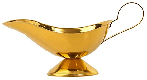 123Arts Salsera de acero inoxidable dorado para salsa, crema, salsa de pimienta negra, 7 onzas