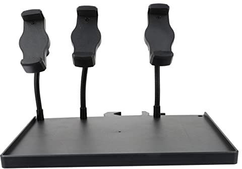 Parliky Plateau pour Pied de Micro à Pince Plateau Porte-Gobelet Support pour 3 Téléphones Étagère Utilitaire à Pince Accessoires pour Streaming en Direct