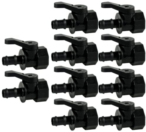 Mini Valvola a Sfera Portagomma 16 mm. con Filetto Femmina 3/4 Per Impianti, Sistemi e Tubi di irrigazione a Goccia, Nero MADE IN ITALY - Orto Facile (10)