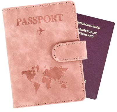 Minicloss Reisepass Hülle und Reisebrieftasche Mit RFID Blocker - Tragbare Tasche für Kreditkarten, Ausweis und Reisedokumente - für Damen und Herren