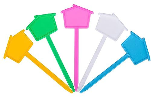 Egurs Pflanzenschilder Plastik Pflanzenstecker Wasserdicht Beschriften Stecketiketten Kunststoff-Pflanzen Marker Für Pflanzen Baum Kinderzimmer Setzling-Etiketten Gartendeko Farbmischung 100 Stück