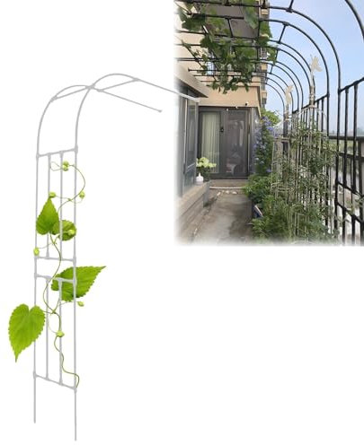 LIYI929GP Halbrosenbogen Metall Spalier Wandbogen Gartenzubehör, Gartenbogen Spalier PE -Oberfläche Für Gartendekoration Hochzeitsbogen Extérieure Mariage Feierliche Dekoration, Leicht Zu Klettern