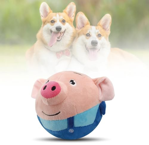 Toerjii Jouet Chien Interactif, Jouet pour Chien, Jouet de Balle Rebondissante pour Chiens, Balle Interactive pour Chien, Active Moving Pet Plush Toy, Jouet de Chien en Peluche de Lavable (F)