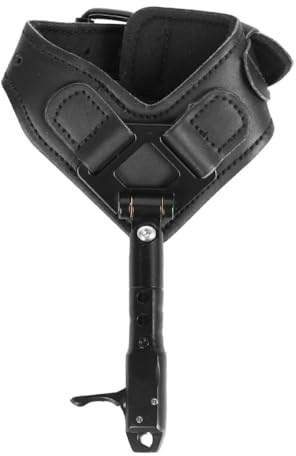 MiOYOOW Compound Release Aid, Verstellbarer Bow Release Trigger, Bogenschießen Auslöser, 360 Grad Drehung, Automatisch Schließender Handschlaufe Trigger-Bremssattel für die Jagd