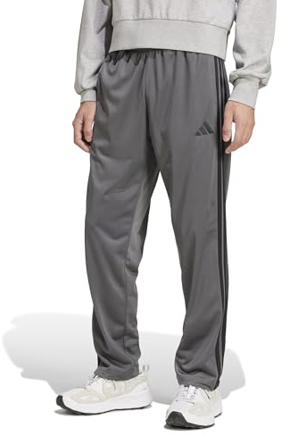 adidas Men's 3 STRIIPES Tricot Open Hem Trackpants, Grey six, 3XL