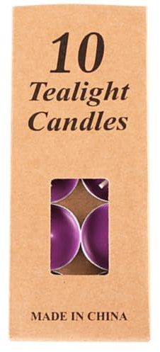 Lot de 10 bougies chauffe-plat 2 heures de combustion, couleur arc-en-ciel, bougies chauffe-plat non parfumées, violet