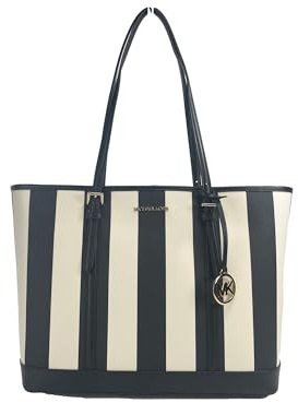 Michael Michael Kors Große Tragetasche, Schwarz gestreift