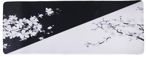 lachineuse XXL-Mauspad – Cherry Blossom – Japan mit Blumen – 800 x 300 x 3 mm – japanische Deko – rutschfest und wasserfest – Büro – Geschenkidee Japan Asien
