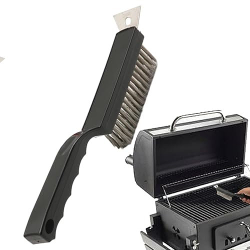 Brosse métallique pour barbecue | Brosse de barbecue à long manche | Brosse métallique pour barbecue extérieur, brosse de nettoyage portable, accessoires de barbecue d'extérieur