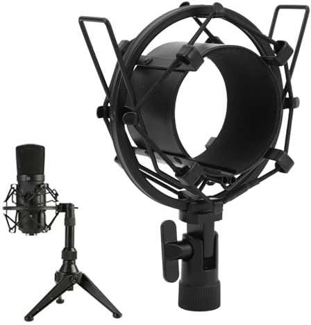 Support Anti-Choc pour Microphone, Support Anti-Vibration Araignée, Support de Clip de Micro pour Microphones Ronds d'un Diamètre de 55 à 65 Mm