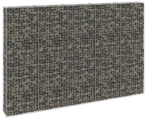 Gabion pour Pierre, Panier à Pierre Panier de Gabion Cage à Pierre Mur en gabion avec couvercles Acier galvanisé 300x30x200 cm