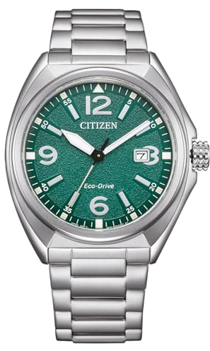 Citizen Eco-Drive - Reloj Solar para Hombre con 40 mm de diámetro y Fecha en Diferentes Variantes, Plata, Moderno