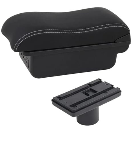 HPZPRPCEW Reposabrazos para Coche para Seat para Ibiza 6j para Ibiza 6L Central Store Content Styling Decoration con Portavasos Doble Capa 3 USB(Línea Blanca C2)