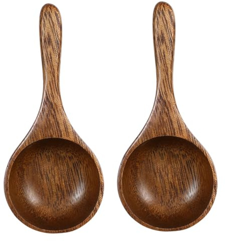 Alipis 2piezas Cuchara Medidora De Madera Cucharas Para Alimentos Cucharilla De Madera Para Frascos Suelto Para Hornear y Cocinar