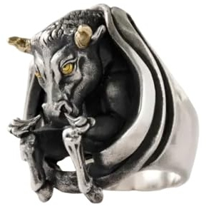 IOETSEUT Bague Bijoux pour Dames Design créatif Taureau Bague Ouverte Mode pour Hommes Tendance Banquet Fête Bijoux Cadeau