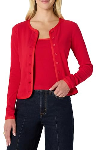 Amazon Essentials Donna Completo in Cardigan e Top a Coste con Spalline Rimovibili