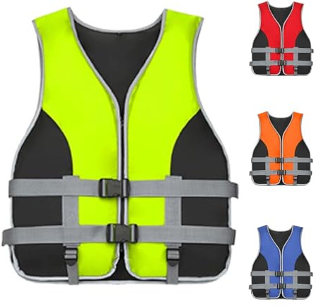 Gilet de sauvetage réglable unisexe avec sifflet pour sports nautiques, pêche, kayak, surf, bateau