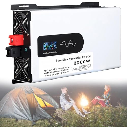Inversor Onda Pura 5000w 6000w 8000w 10000w 12000w Voltaje Convertidor Transformador 12v 24v 48v 60v 72v 96v 110v/220v para PortáTiles,Camion,Casas,Camionetas, Casas Rodantes
