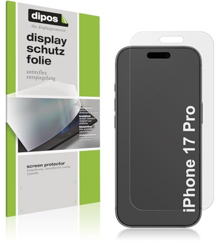 dipos 4x Displayschutzfolie matt für Apple iPhone 17 Pro | Antireflex, entspiegelnd, passt perfekt, Ultra-Dünn, kratzfest, blasenfrei, Fingerprint-kompatibel, selbstklebend