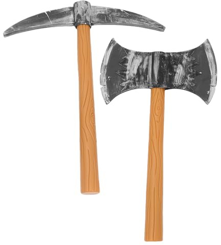 Hemobllo Set 2 Pezzi Attrezzi Giocattolo Nano Finta e Piccone Cosplay Leggeri Accessori Sicuri per Feste di Compleanno Halloween e Spettacoli Teatrali