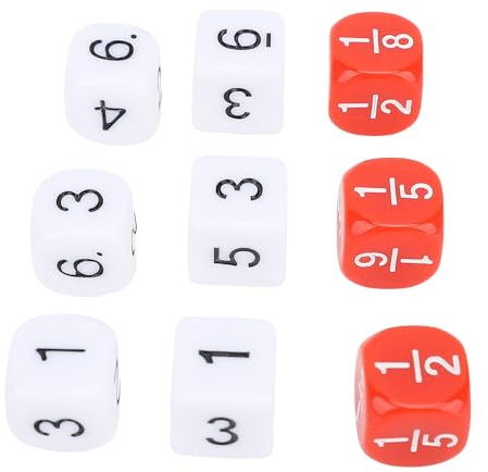 Generic Set di Dadi Standard a 6 Facce Bianco Rosso da 30 Pezzi in Plastica Educativa per Giochi da Tavolo, Feste, Apprendimento della Matematica