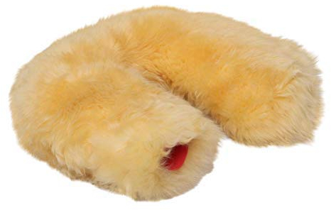 Lammfell Nackenwärmflasche-Set kuscheliger Wärmflaschenbezug aus echten Merino Schaffell + Gummi Flasche Farbe Gelb