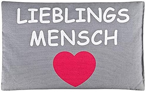 Rapssamenkissen Wärmekissen Schulter Nacken Rücken Raps-Samen-Kissen 20x30 cm groß Lieblingsmensch-Motiv Körner-Wärme-Kissen Herz-en Ich liebe Dich für Partner Frau-en Freundin Pärchen Bezug Geschenk