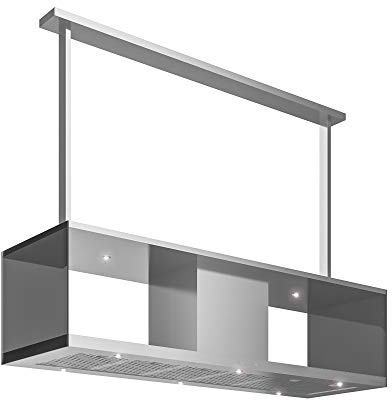 Futuro Futuro Recano 60 Inch Island-mount DUCTLESS ONLY Kitchen Range Hood - Contemporary Italian Exhaust Fan - Ultra-Quiet with Blower