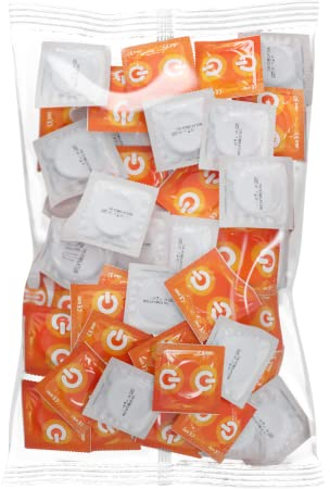 ON) Kondome Stimulation I 54 mm Breite I 50 Stück Packung I Premium Genoppt I Mit Silikon Gleitgel I Dünne 0,07 mm Wandstärke I Vegan I Condoms for Men