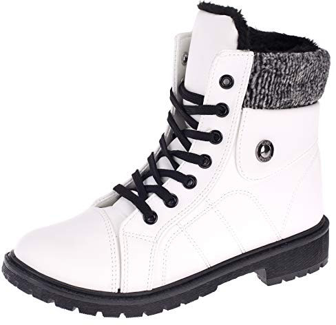 Dvina TREND Winterstiefel für Damen - Warm gefütterte Stiefeletten mit rutschfester Profilsohle, Schnürung und Reißverschluss Boots 3008