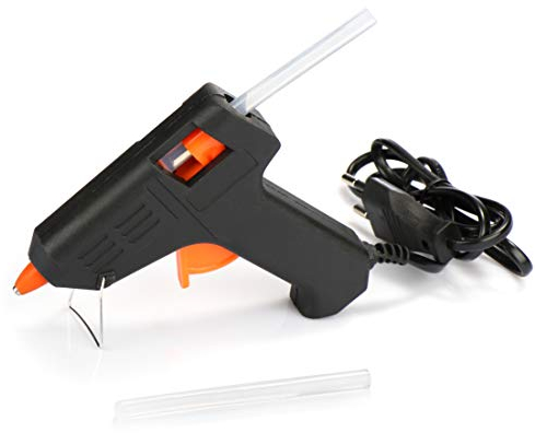 com-four® Heißklebepistole mit 2 Klebesticks, farbloser Heisskleber für Schule, DIY Kunst und Hobby, 10W Klebepistole (10 W - 2 Klebestifte)