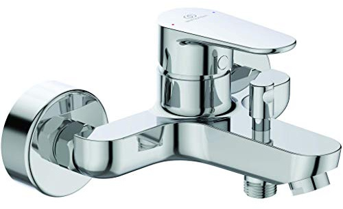 Ideal Standard Tyria Mischbatterie für Badewanne und Dusche, Wandmontage, mit Ablagefach, verchromt, spart Wasser, zertifiziert nach NF BC157AA