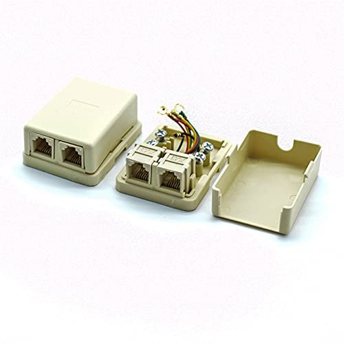 Pangocho JINchao-junction box 2pcs Telephone Extender, Straight Head Cable Extender, Passthrough Connector, 6P4C Straight Junction Box End-end protective device