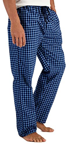 Hanes Men's Woven Pajama Pant Navy Plaid