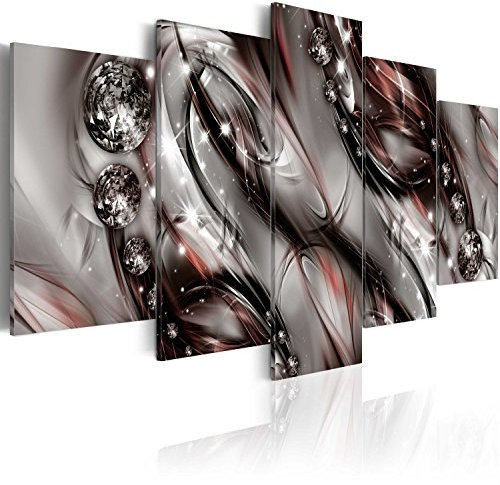 B&D XXL - Akustikbild Abstrakt 5 tlg - Bilder Akustikschaum Schallschutz Wand Deko Kunst Akustikpaneele Wandpaneele Schalldämmung Wandbild Schallabsorber Akustikplatten a-A-0171-b-p