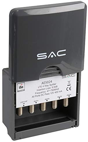 4 Way LTE Masthead Splitter 47-790MHZ | Aerial/Satellite AMPLIFIERS/Distribution Aerial Satellite Equipment, 1 X Qty - AE5024